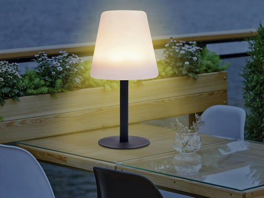 Lampe De Table Solaire OSL-50012 - Utilisation Intérieure Ou Extérieure - Aussi Rechargeable Par Câble USB Inclus - Intensité Variable - Lumière Blanc Chaud