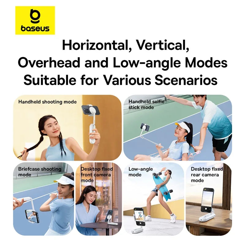 Phone Selfie Stick Magnetic Bluetooth Wireless Gimbal Stabilizer Holder for Iphone 16 Pro Vlog Live Shooting Phone Stand