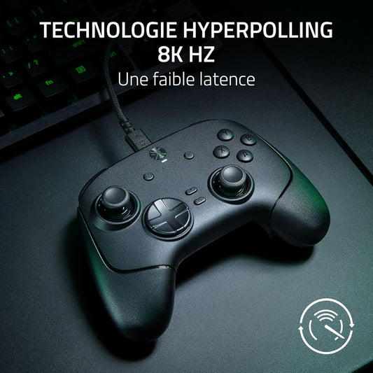 Wolverine V3 Tournament Edition 8K PC - Manette Esport Filaire Pour PC (8K Hz Hyperpolling, Sticks TMR Avec Capuchons Interchangeables, 4 Boutons Arrière 2 Poussoirs (Prise Griffe)) Noir