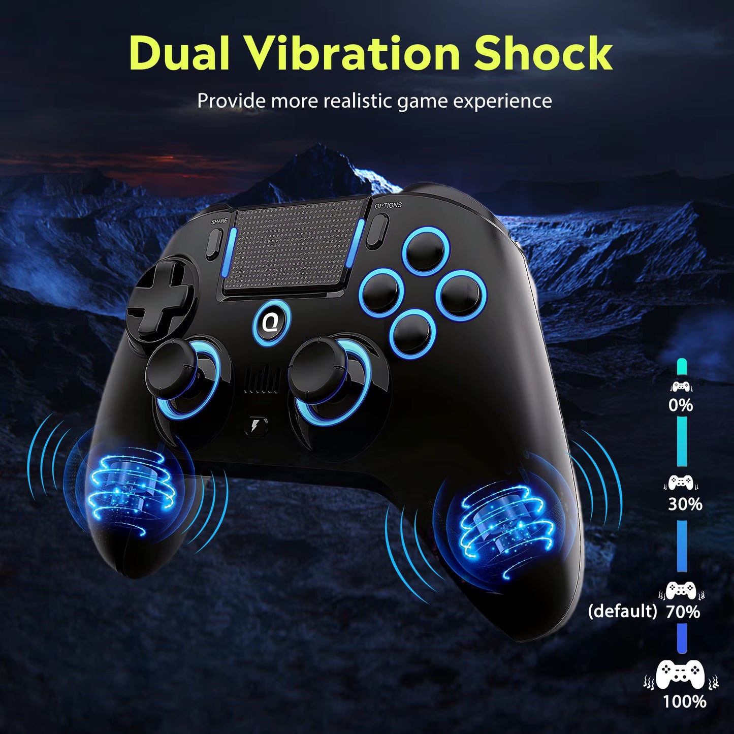 Spark N5 with PS5 Converter PS5 Controller PS4 Control Wireless Bluetooth Gamepad for Android/Ios/ PC Hall Effect LED Lights