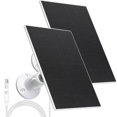 Upgraded ETFE Solar Panel Charger with Micro USB and Type-C Adapter Non-Stop Charging for Rechargeable Security Cameras.
