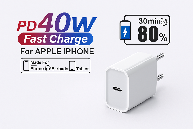 PD 40W Fast Charge for Apple iPhone - sans câble