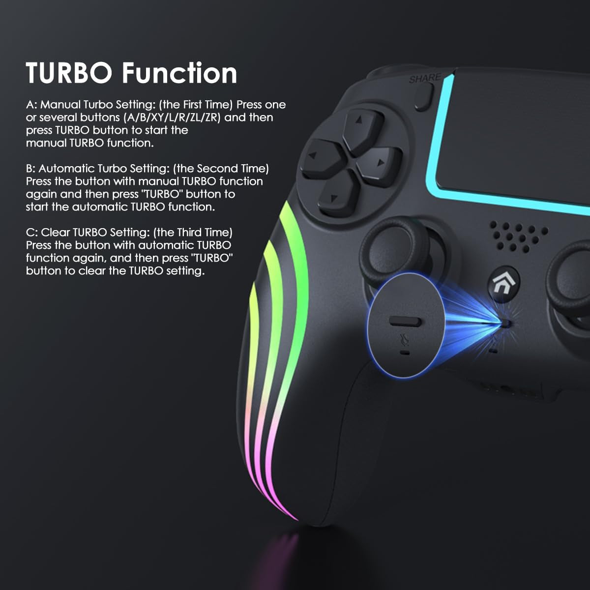 Manette Sans Fil Pour PS5, Controller Pour PS5, Avec Joystick Hall, Prise Audio, Vibration, Pavé Tactile, Six Axes, Manette Pour Ps5/Slim/Pro/Pc