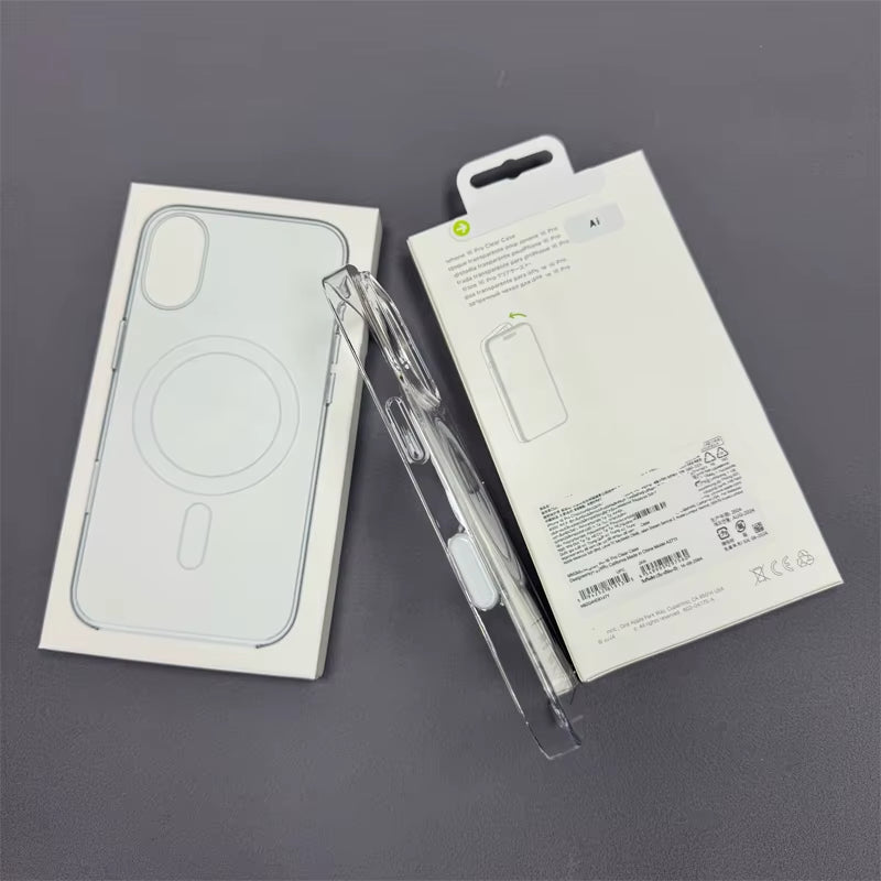For Magsafe Original Transparent Phone Case for Iphone 17 16 15 14 13 12 Pro Max plus Wireless Charging Animation PC Phone Cover