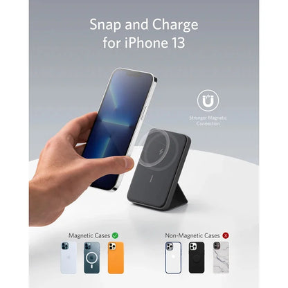 622 Magnetic Battery (Maggo), 5,000Mah Foldable Magnetic Wireless Portable Charger with Stand and USB-C Port, Magsafe