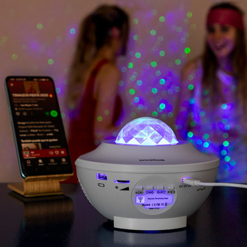 Projecteur ciel étoilé LED et laser avec enceinte Bluetooth – Quivexa (photo 1)