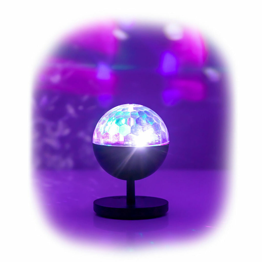 Boule Disco LED Rotative avec Enceinte Bluetooth Rechargeable