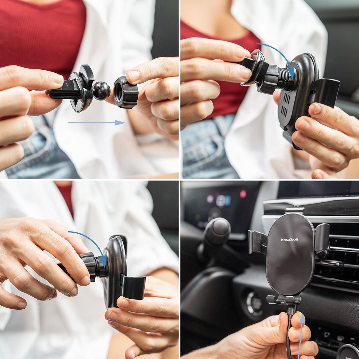 Support téléphone voiture avec charge sans fil 15 W – Quivexa (photo 5)