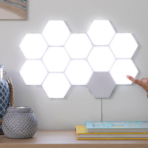 Panneaux LED hexagonaux tactiles magnétiques, kit de 3 – Quivexa (photo 2)