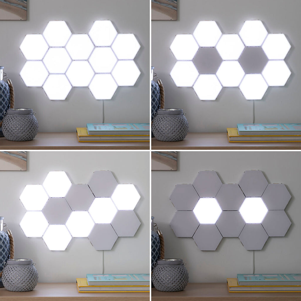 Panneaux LED hexagonaux tactiles magnétiques, kit de 3 – Quivexa (photo 3)