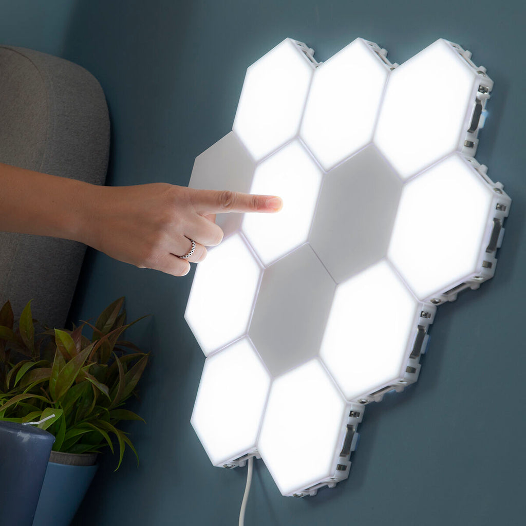 Panneaux LED hexagonaux tactiles magnétiques, kit de 3 – Quivexa (photo 5)