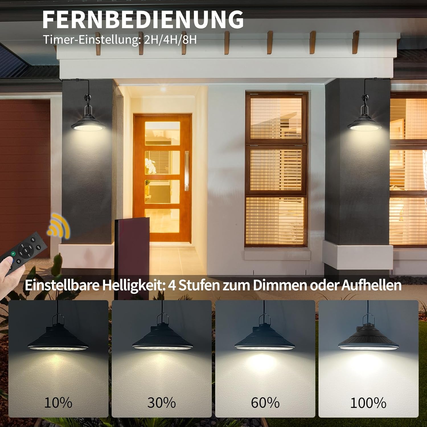 Lampes Solaires À Suspendre Pour L'Extérieur Et L'Intérieur - 4500 Mah - 3 Couleurs/4 Modes - Lampes LED Solaires Avec Télécommande - Étanche IP66 - Chargement USB - Lampe Suspendue Pour