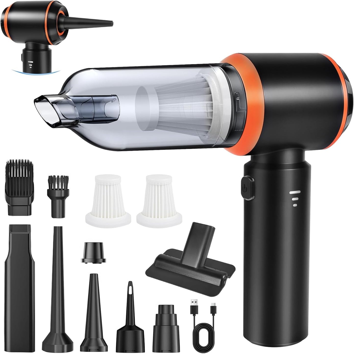 Aspirateur À Main Sans Fil 4 En 1 - 20 000 Pa - Avec Moteur Sans Balais - 3 Vitesses - Pour Voiture, Cuisine, Bureau, Maison, Poils D'Animaux, Canapé, Claviers