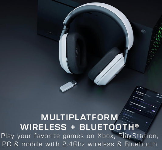 Stealth 600 Console Blanc Xbox Casque Gaming Sans Fil W/ 80Hr Batterie, Écouteurs De 50Mm Et Bluetooth Pour Xbox Series X Et Xbox Series S, Xbox One, PC Et Mobile