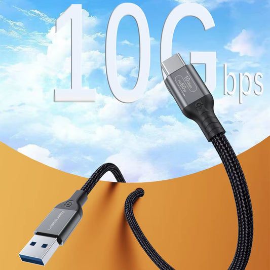Câble USB3.2 USB3.1 Gen2 10Gbps USB-A Vers USB Type C Câble 3A 60W Charge Rapide 10G Cordon De Transfert De Données USB-C Pour Disque Dur SSD