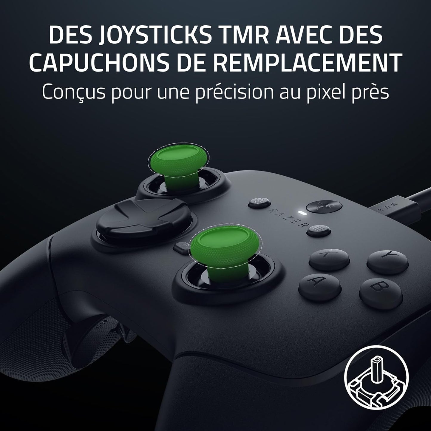 Wolverine V3 Tournament Edition 8K PC - Manette ​​Esport Filaire Pour PC (8K Hz Hyperpolling, Sticks TMR Avec Capuchons Interchangeables, 4 Boutons Arrière 2 Poussoirs ​(Prise Griffe)​) Noir