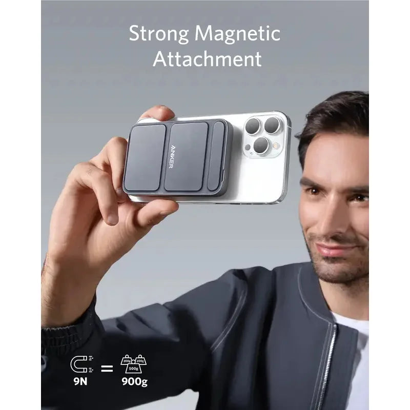 622 Magnetic Battery (Maggo), 5,000Mah Foldable Magnetic Wireless Portable Charger with Stand and USB-C Port, Magsafe