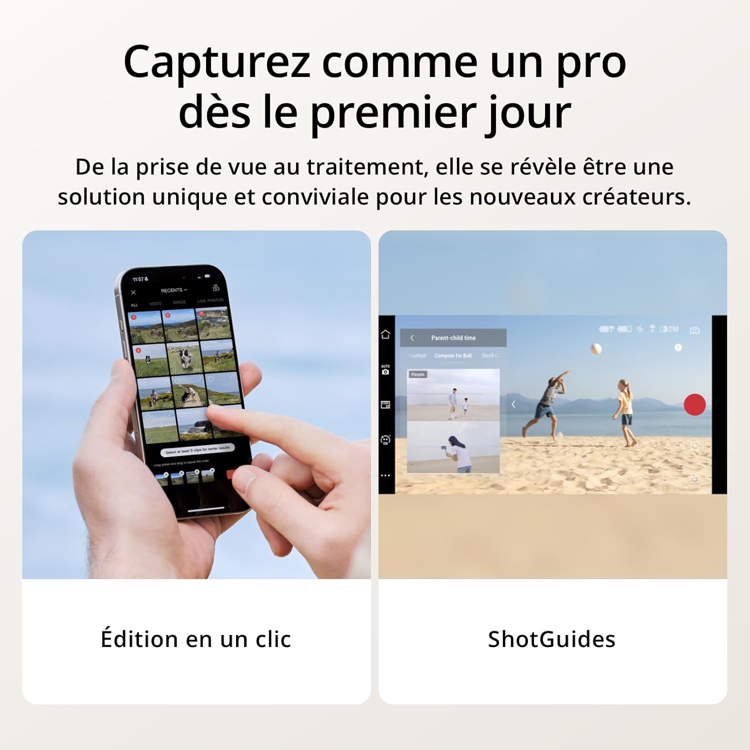 Osmo Mobile 7P Pour Iphone, Stabilisateur Nacelle, Android, Suivi Natif, Éclairage, Nacelle Pour Téléphone À 3 Axes, Lancement Rapide, Édition En Un Seul Clic,Barre D’Extension Et Trépied Intégrés