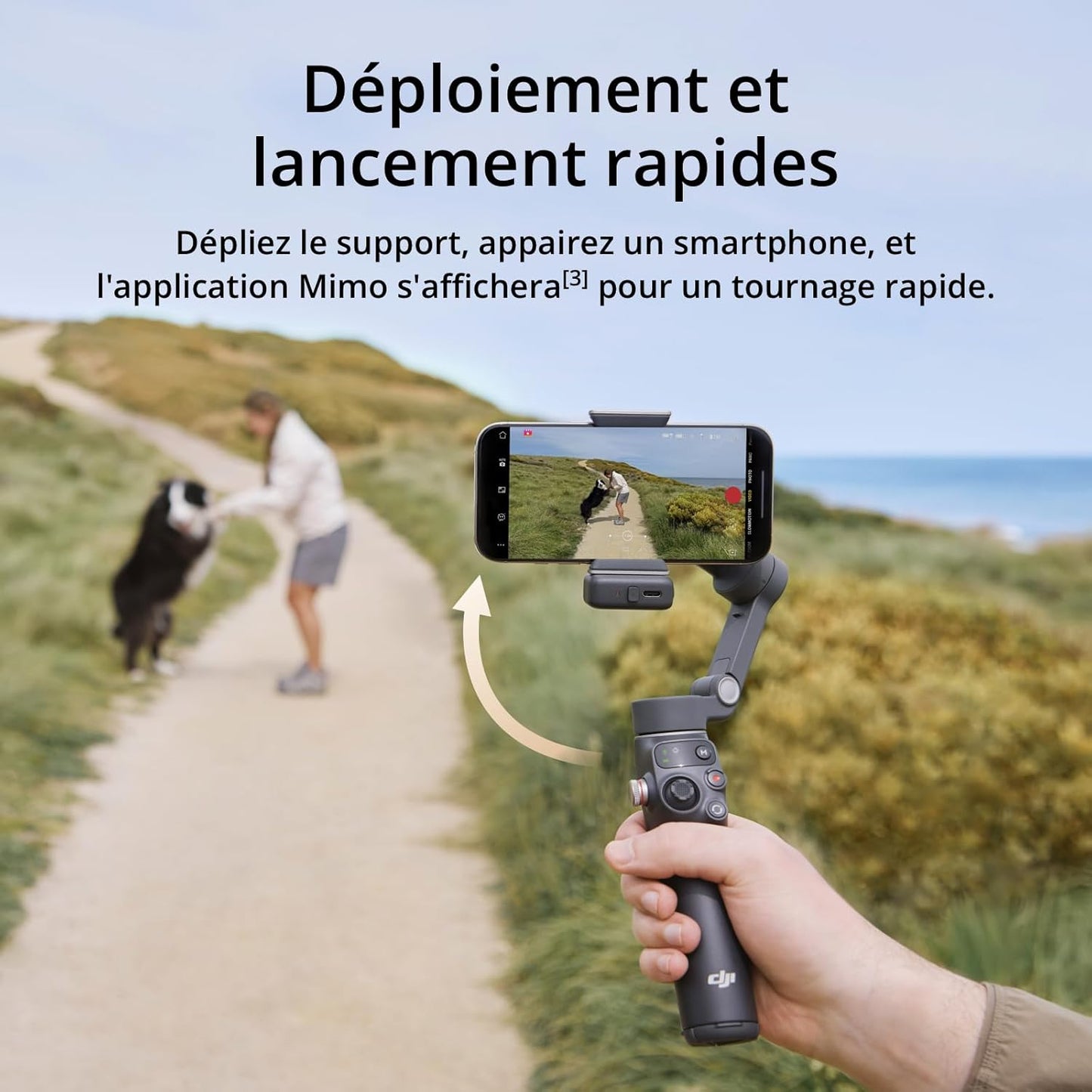 Osmo Mobile 7P Pour Iphone, Stabilisateur Nacelle, Android, Suivi Natif, Éclairage, Nacelle Pour Téléphone À 3 Axes, Lancement Rapide, Édition En Un Seul Clic,Barre D’Extension Et Trépied Intégrés