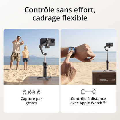 Osmo Mobile 7P Pour Iphone, Stabilisateur Nacelle, Android, Suivi Natif, Éclairage, Nacelle Pour Téléphone À 3 Axes, Lancement Rapide, Édition En Un Seul Clic,Barre D’Extension Et Trépied Intégrés