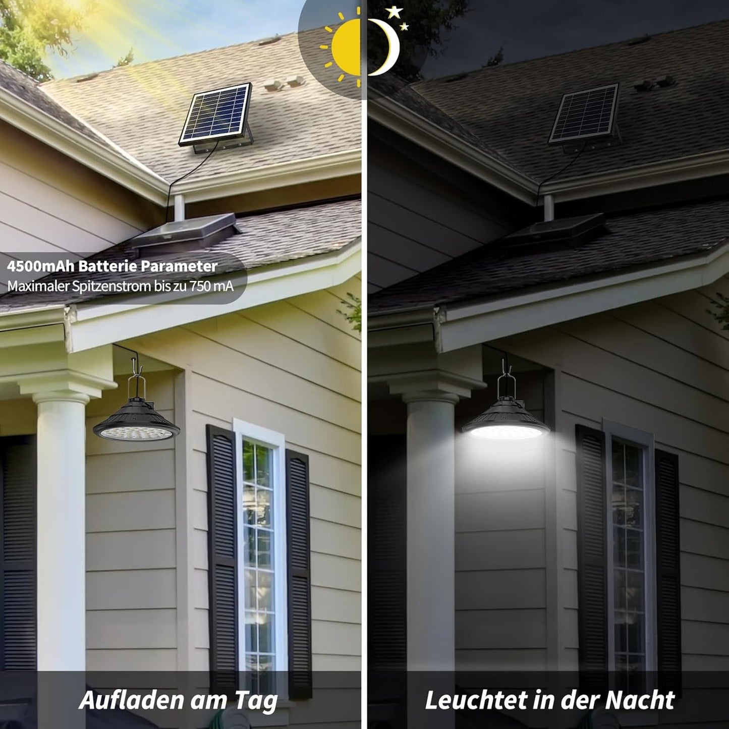 Lampes Solaires À Suspendre Pour L'Extérieur Et L'Intérieur - 4500 Mah - 3 Couleurs/4 Modes - Lampes LED Solaires Avec Télécommande - Étanche IP66 - Chargement USB - Lampe Suspendue Pour