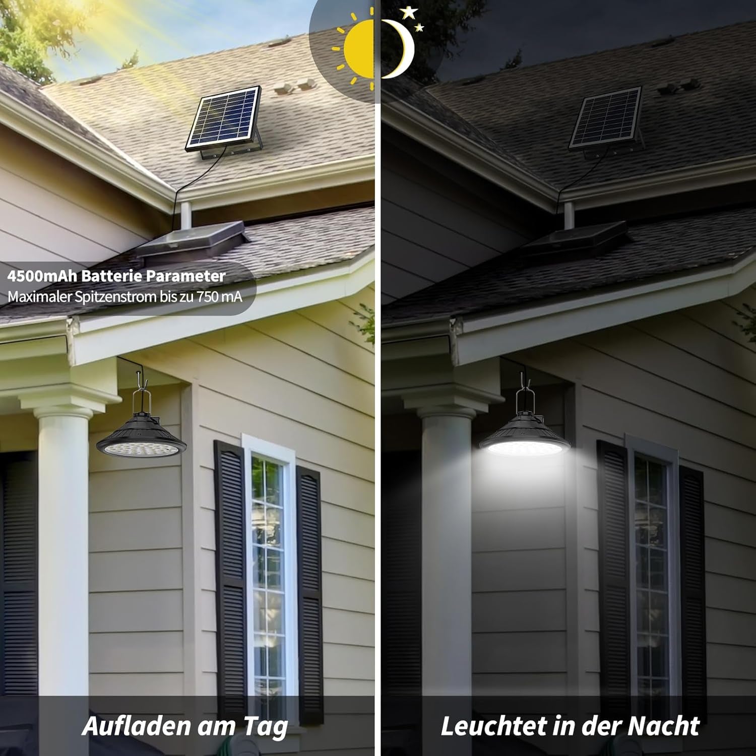 Lampes Solaires À Suspendre Pour L'Extérieur Et L'Intérieur - 4500 Mah - 3 Couleurs/4 Modes - Lampes LED Solaires Avec Télécommande - Étanche IP66 - Chargement USB - Lampe Suspendue Pour