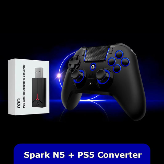 Spark N5 with PS5 Converter PS5 Controller PS4 Control Wireless Bluetooth Gamepad for Android/Ios/ PC Hall Effect LED Lights