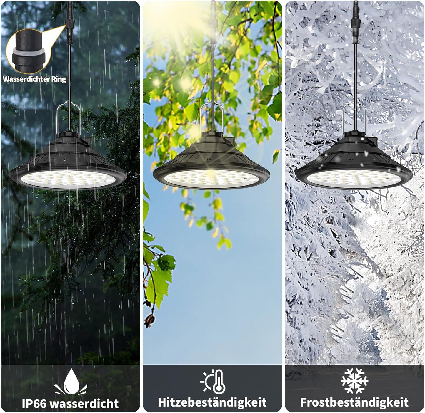 Lampes Solaires À Suspendre Pour L'Extérieur Et L'Intérieur - 4500 Mah - 3 Couleurs/4 Modes - Lampes LED Solaires Avec Télécommande - Étanche IP66 - Chargement USB - Lampe Suspendue Pour