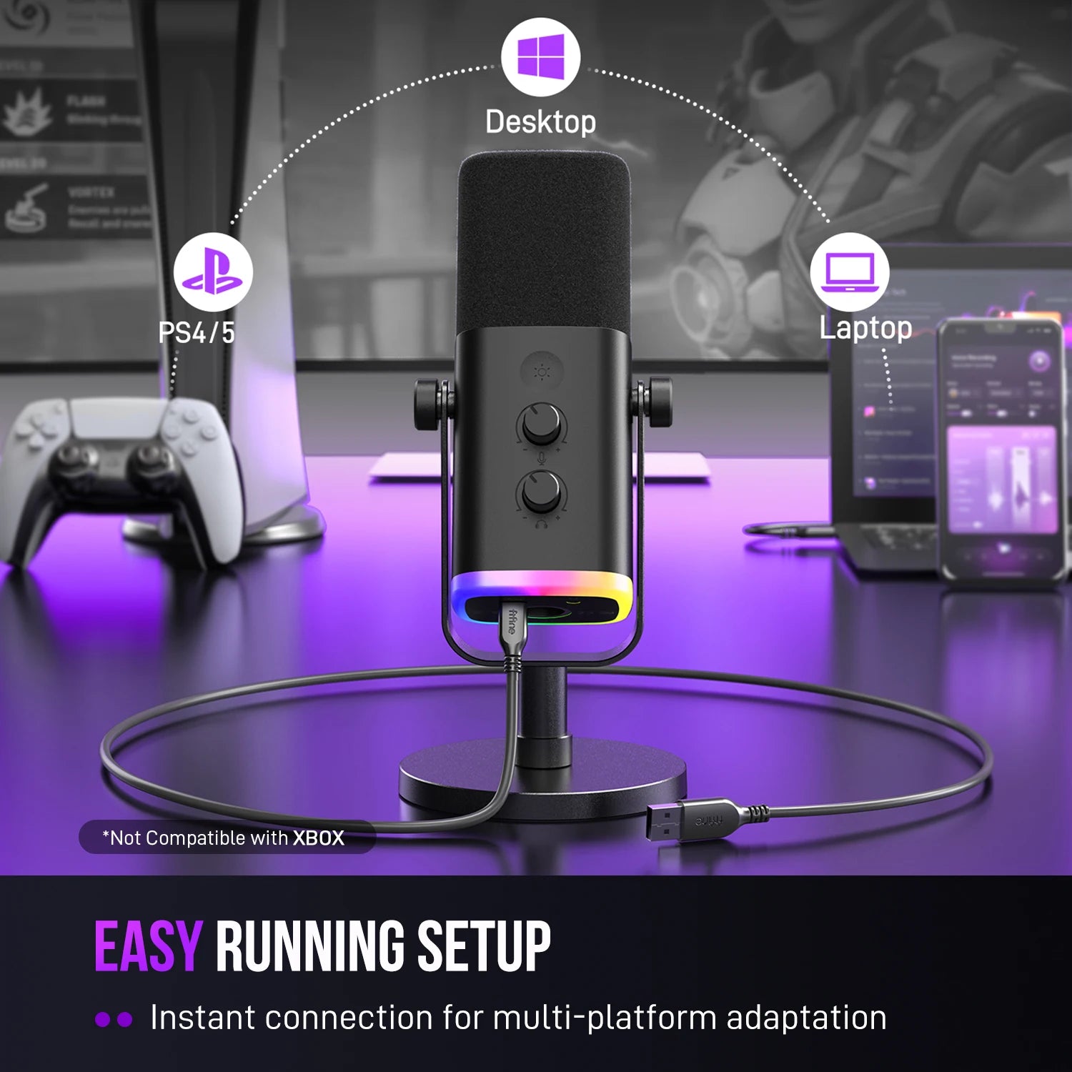 Microphone Dynamique FIFINE AM8 – USB-C & XLR | Streaming, Podcast & Gaming