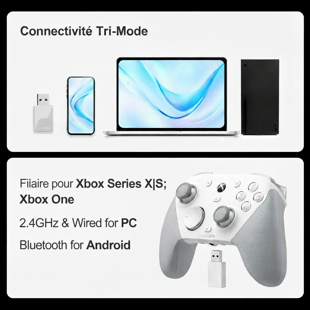 Manette GameSir G7 Pro Tri-Mode – Xbox, PC & Android, Joysticks TMR Hall Effect, Sans Fil 2.4G & Bluetooth