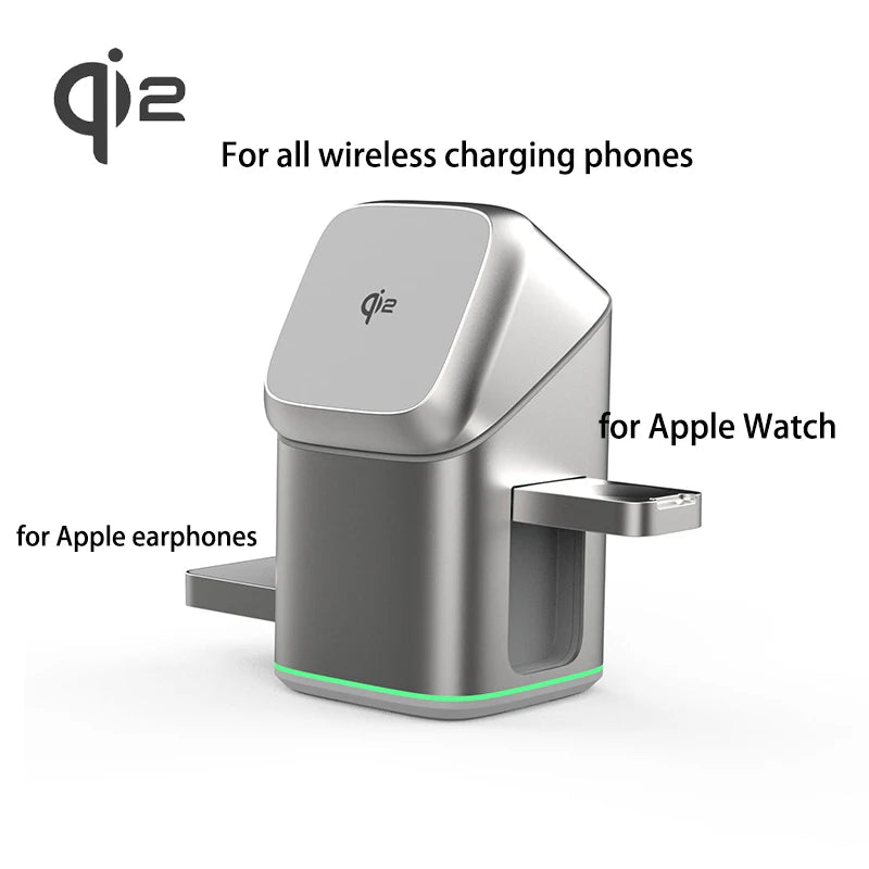 Chargeur Sans Fil 3-en-1 Qi2 Rotatif Magnétique - Station de Charge Rapide iPhone & Samsung