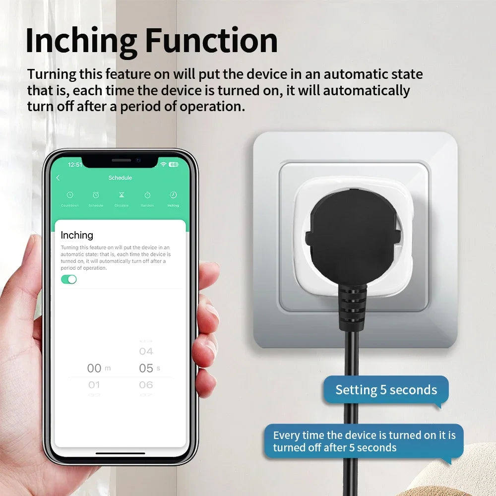 Prise Connectée Intelligente TNCE Tuya WiFi/20A - Compatible Alexa & Google Home