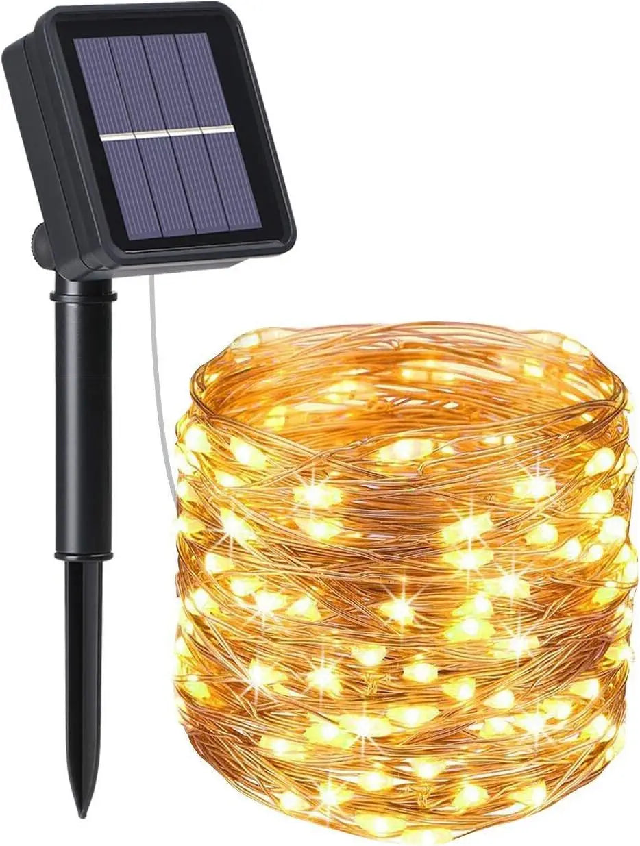 Guirlande Solaire D'Extérieur 32M 300LED, Lampe Féerique Étanche Pour Lampes Décoratives Étanches Dans La Cour, Le Jardin Et La Noël