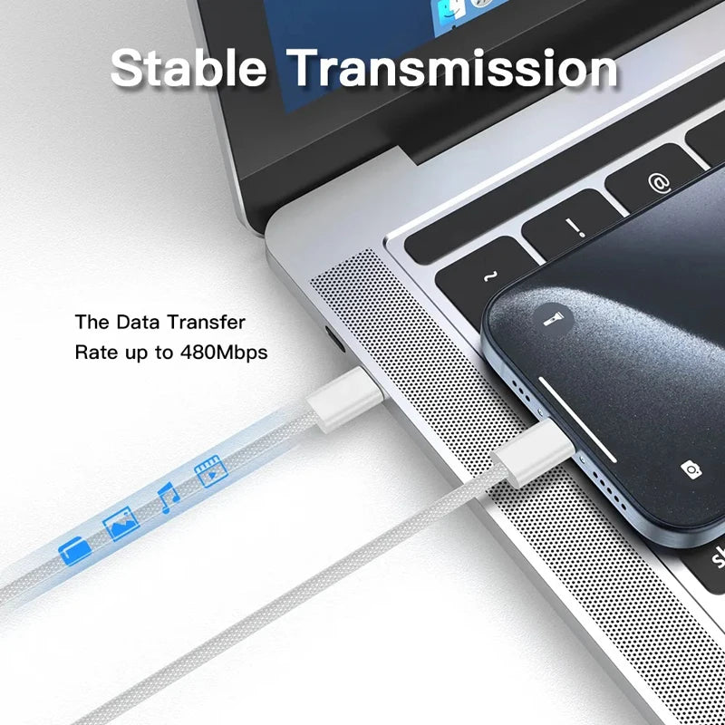 Câble USB-C vers USB-C 240W — Charge Ultra-Rapide 2M Tressé