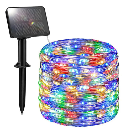 Guirlande Solaire D'Extérieur 32M 300LED, Lampe Féerique Étanche Pour Lampes Décoratives Étanches Dans La Cour, Le Jardin Et La Noël
