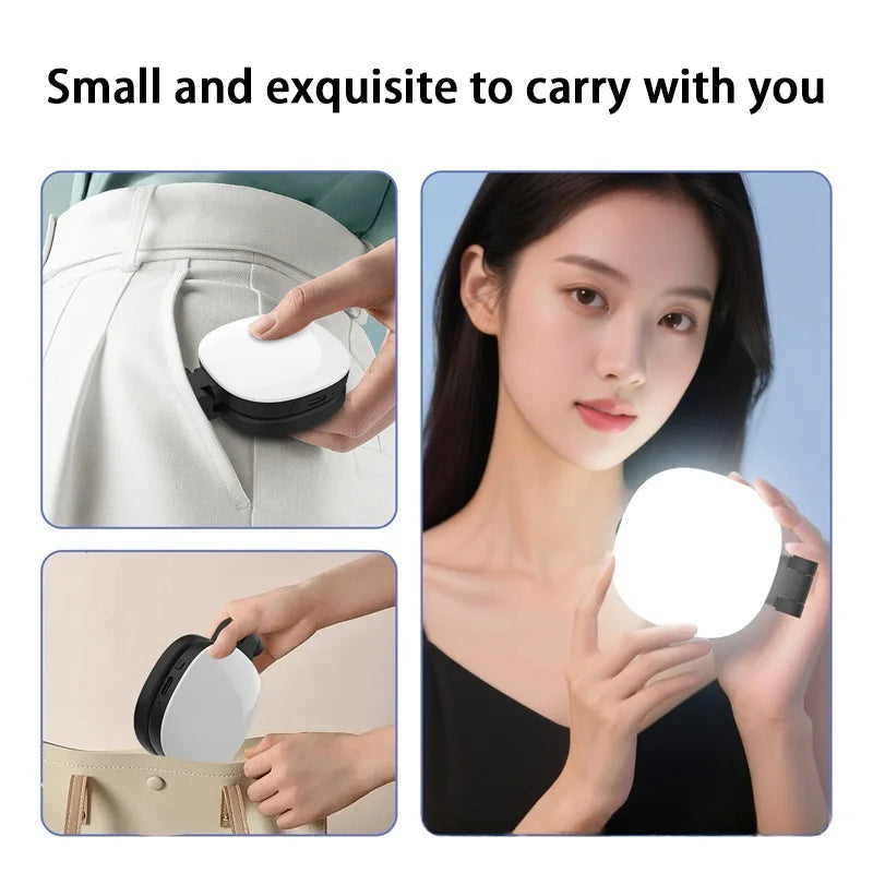 Anneau Lumineux Selfie Magnétique avec Miroir - Support Téléphone Pliable LED