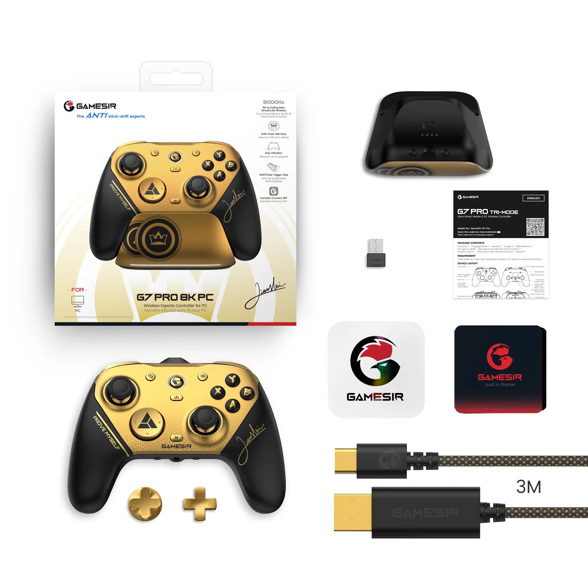 Manette PC GameSir G7 Pro 8K Champion Edition – Sans Fil 2.4Ghz / USB-C