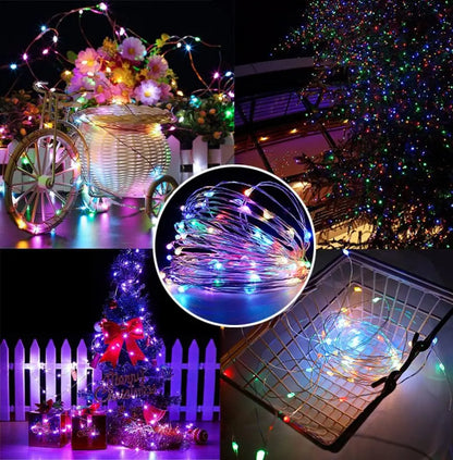 Guirlande Solaire D'Extérieur 32M 300LED, Lampe Féerique Étanche Pour Lampes Décoratives Étanches Dans La Cour, Le Jardin Et La Noël
