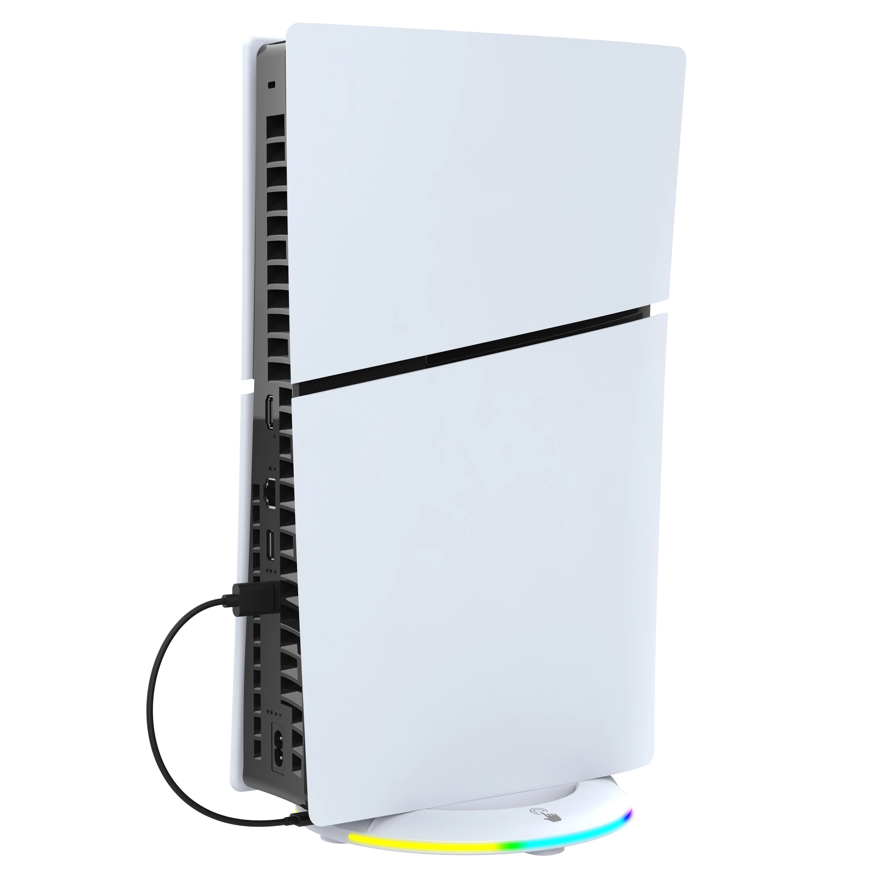Support Vertical RGB pour PS5 Slim | 14 Modes d'Éclairage – Disc & Digital