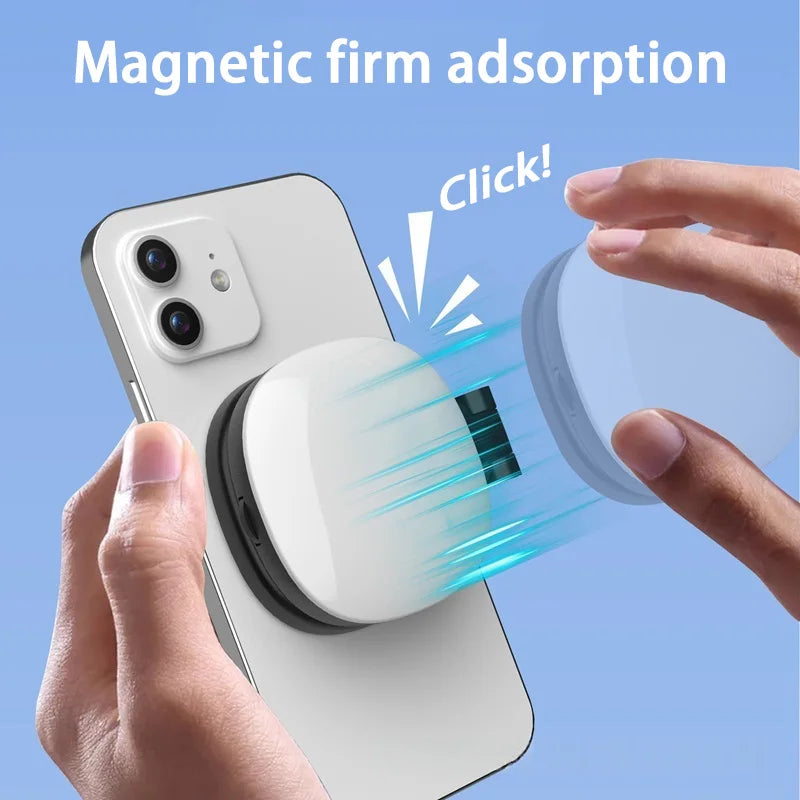 Anneau Lumineux Selfie Magnétique avec Miroir - Support Téléphone Pliable LED