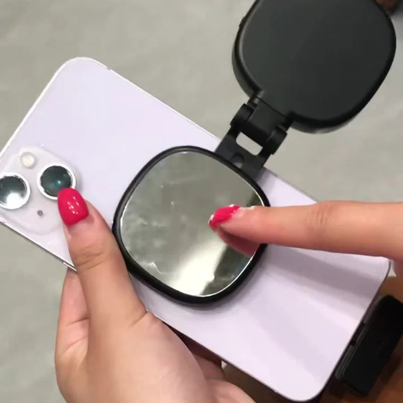 Anneau Lumineux Selfie Magnétique avec Miroir - Support Téléphone Pliable LED