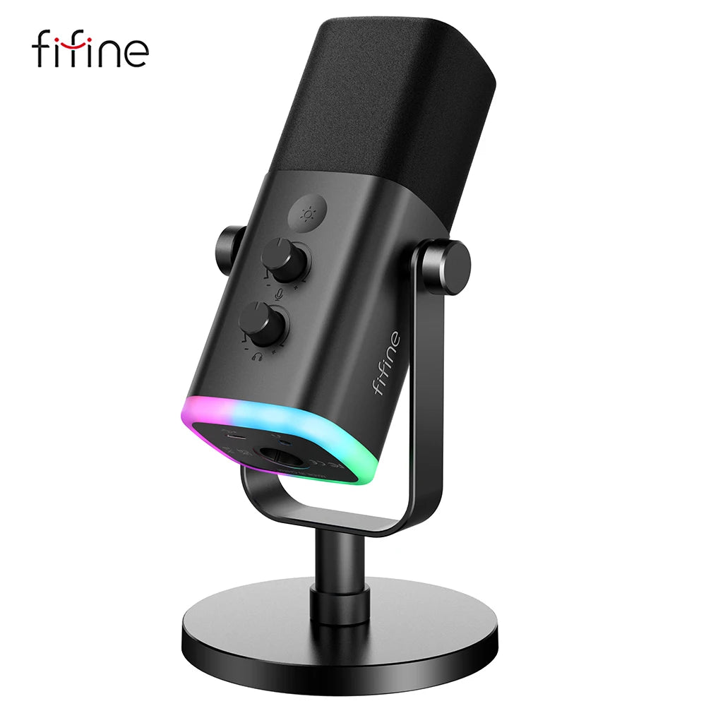 Microphone Dynamique FIFINE AM8 – USB-C & XLR | Streaming, Podcast & Gaming