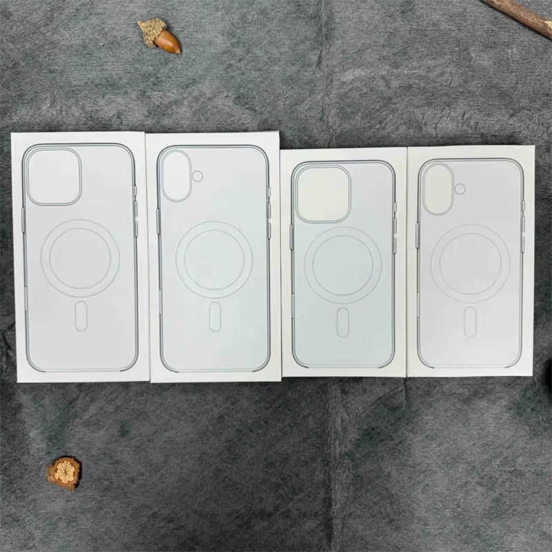 For Magsafe Original Transparent Phone Case for Iphone 17 16 15 14 13 12 Pro Max plus Wireless Charging Animation PC Phone Cover