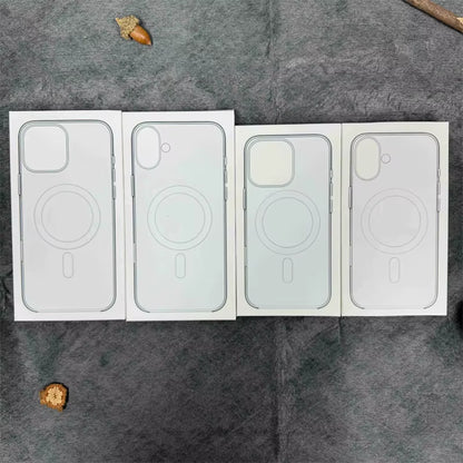 For Magsafe Original Transparent Phone Case for Iphone 17 16 15 14 13 12 Pro Max plus Wireless Charging Animation PC Phone Cover