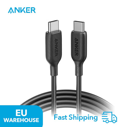 Powerline III USB-C to USB-C 2.0 Charging Cable, 100 W Type-C Cable 2.0, Lightning Fast Charging with PD, for Macbook Pro