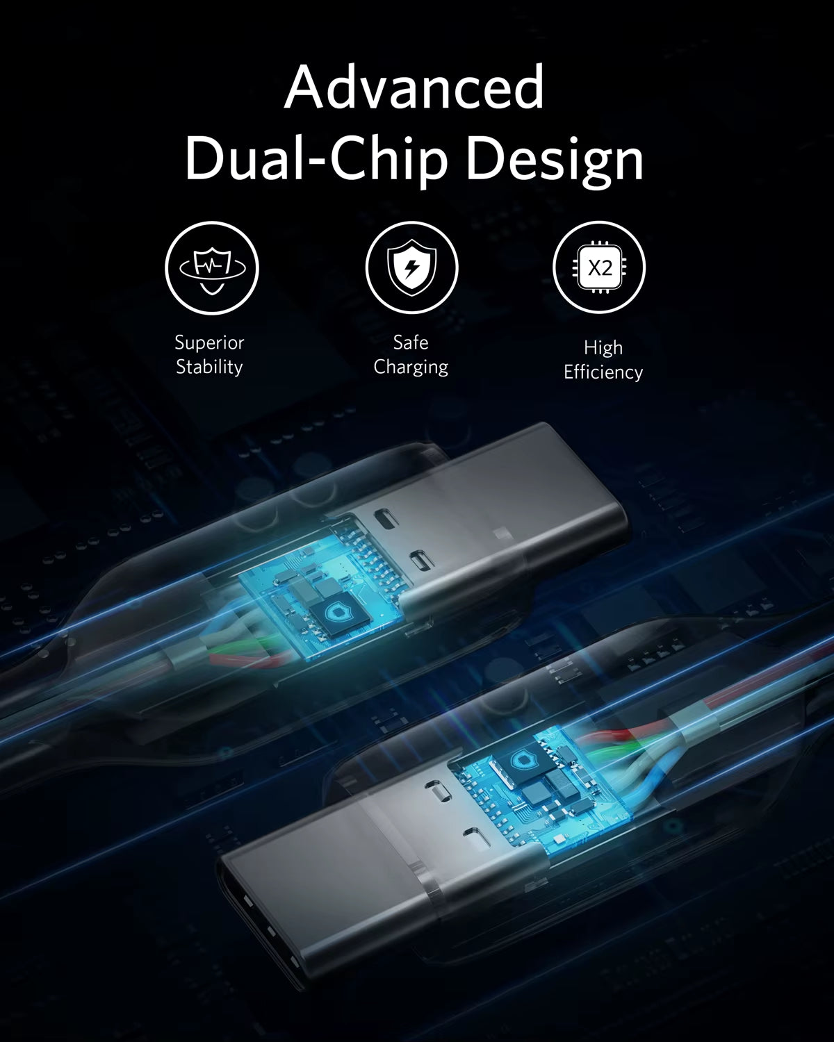 Powerline III USB-C to USB-C 2.0 Charging Cable, 100 W Type-C Cable 2.0, Lightning Fast Charging with PD, for Macbook Pro