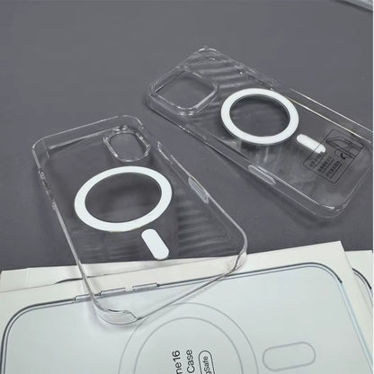 For Magsafe Original Transparent Phone Case for Iphone 17 16 15 14 13 12 Pro Max plus Wireless Charging Animation PC Phone Cover