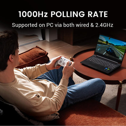 G7 Pro Manette 1000Hz Avec Station De Recharge : Xbox Series X|S, Xbox One, Win 10/11 & Android - Joysticks TMR, Triggers Réglables & 4 Boutons Programmables - Méca Blanc