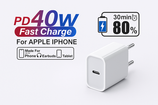 PD 40W Fast Charge for Apple iPhone - sans câble